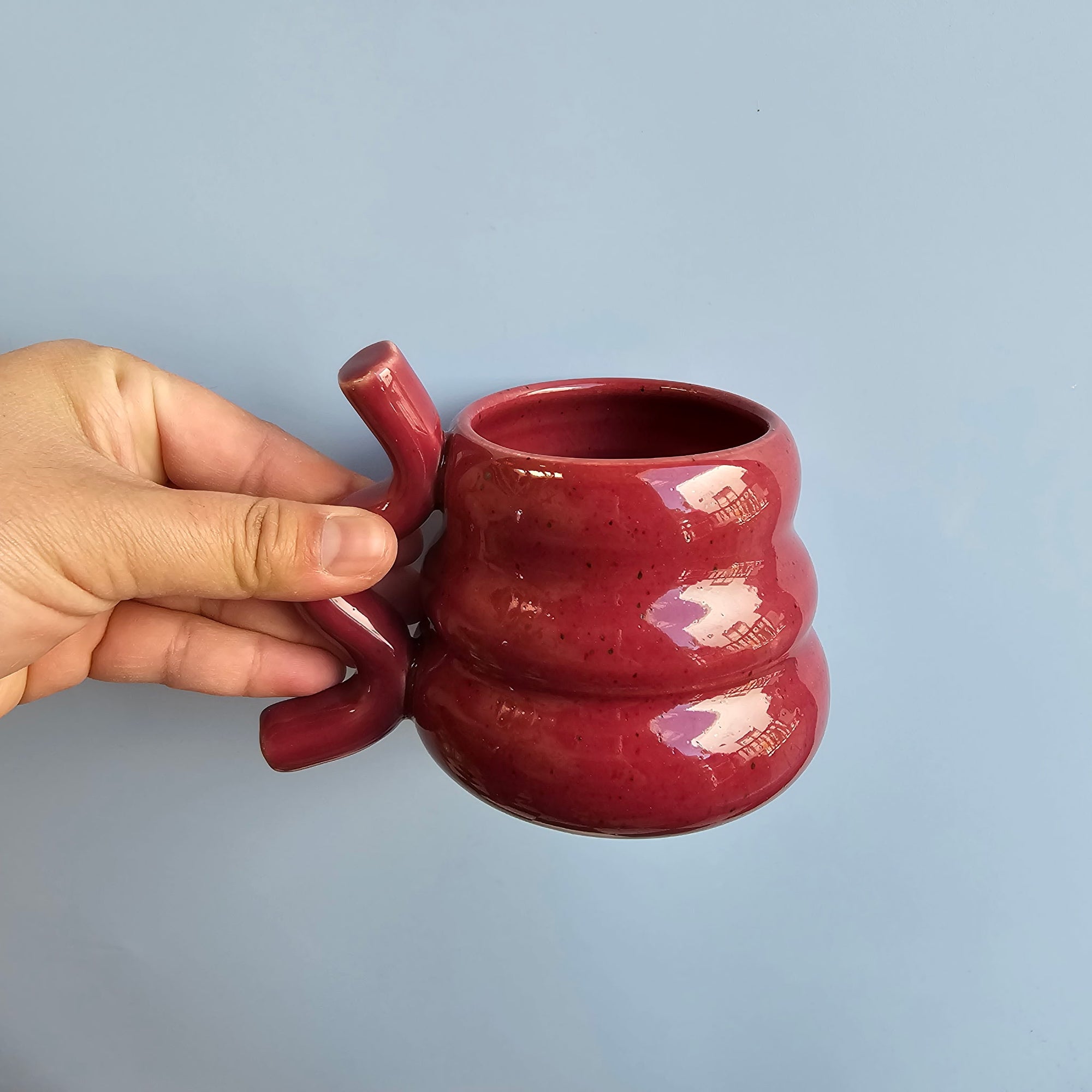 SPECKLED WINE SQUIGGLE CHUBBY MUG