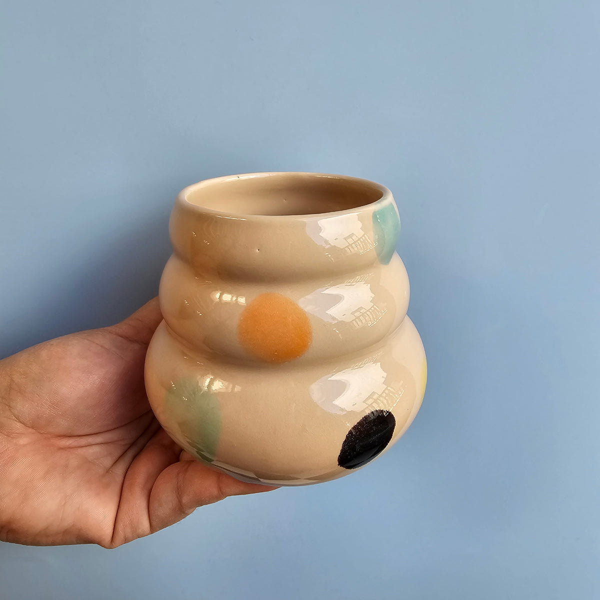 BLUSH RAINBOW POLKADOT CHUBBY CUP