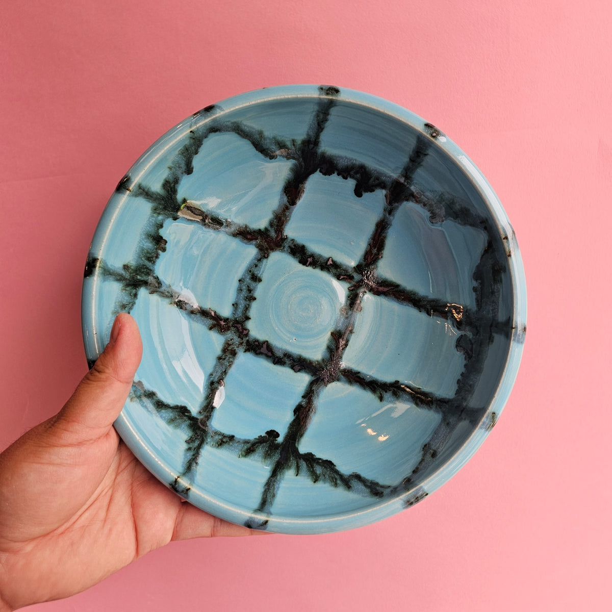 PLAID BLUE SKY & METEOR PLATE BOWL