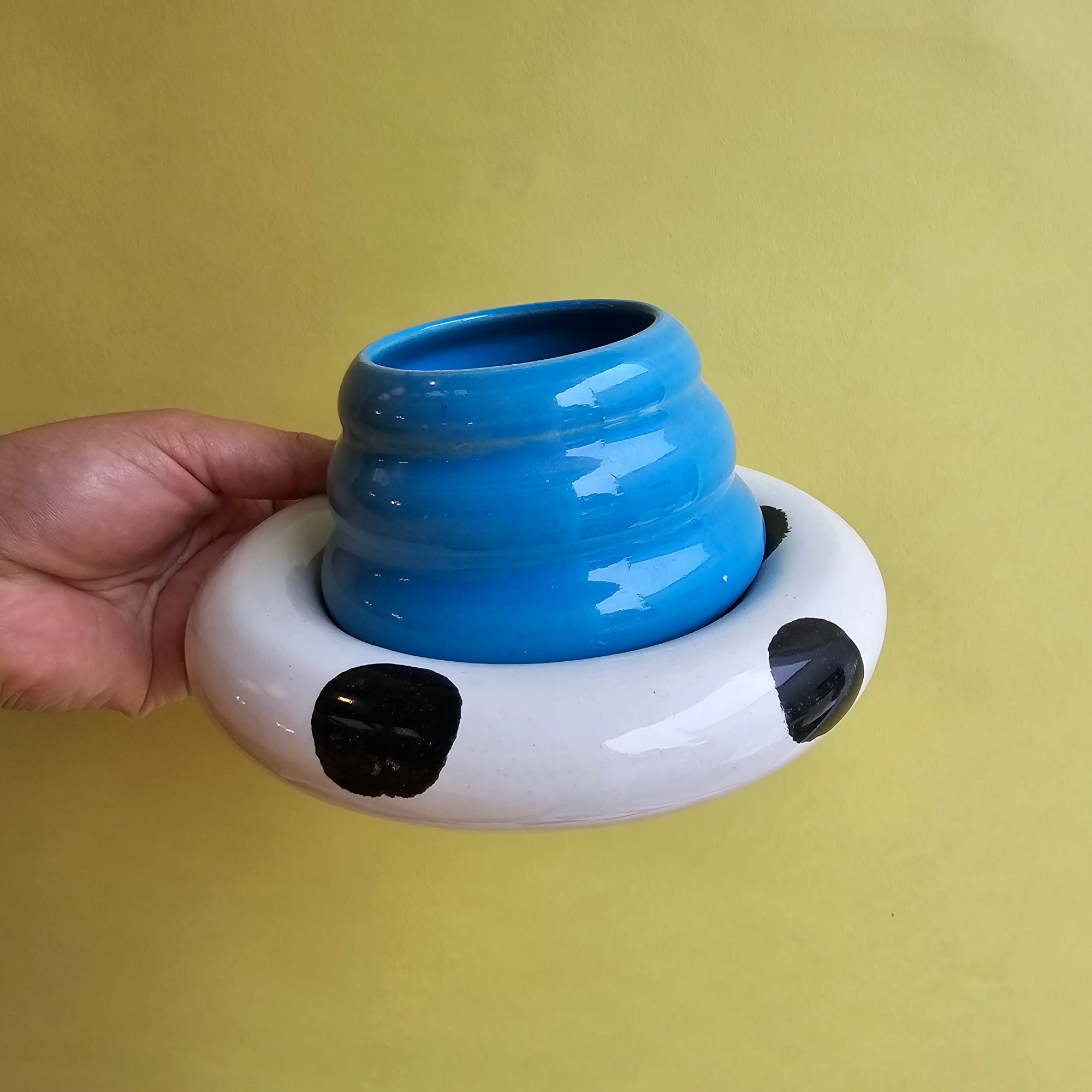 TROPICAL BLUE CHUBBY CUP AND SAUCER