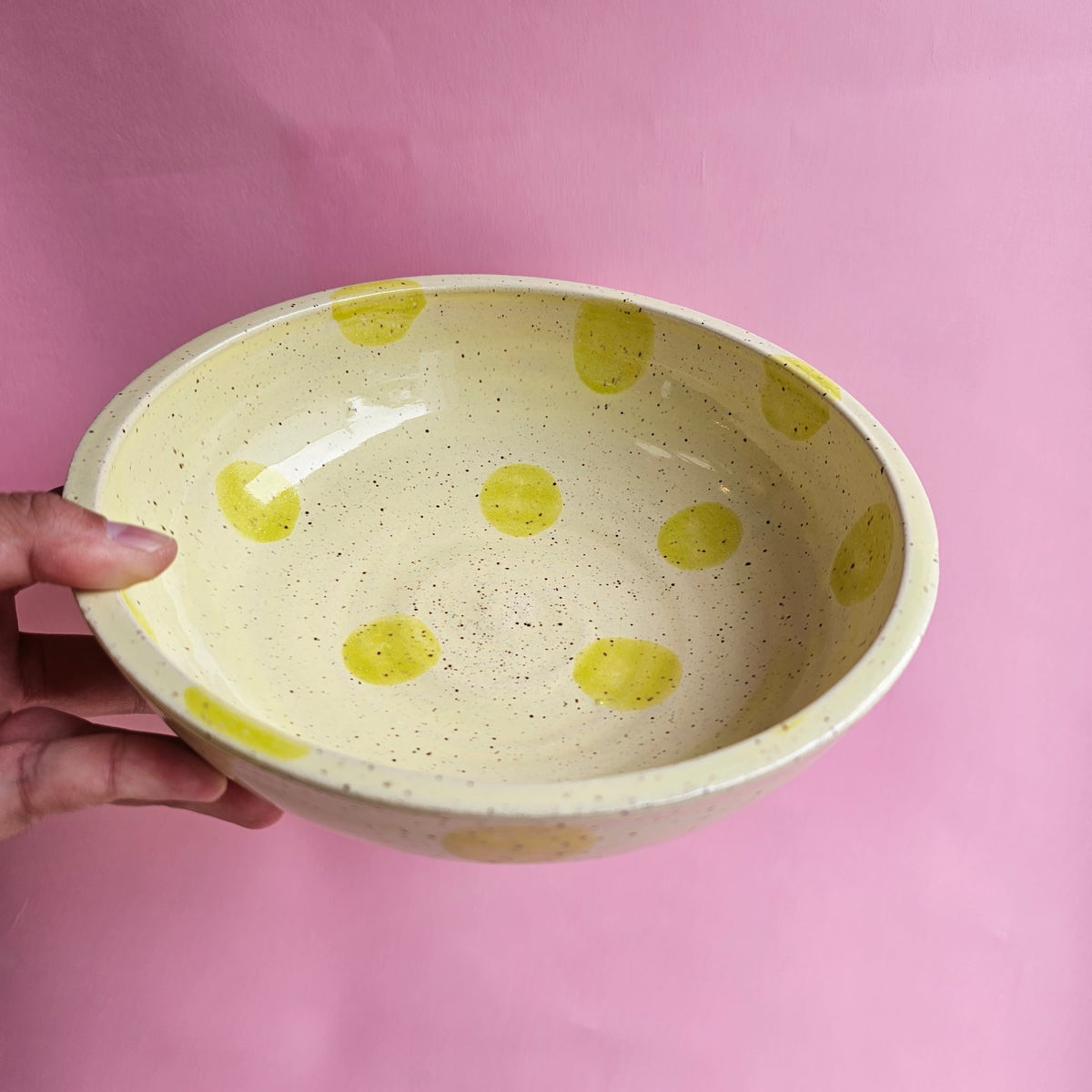 LEMON DOTS SPECKLED PLATE BOWL