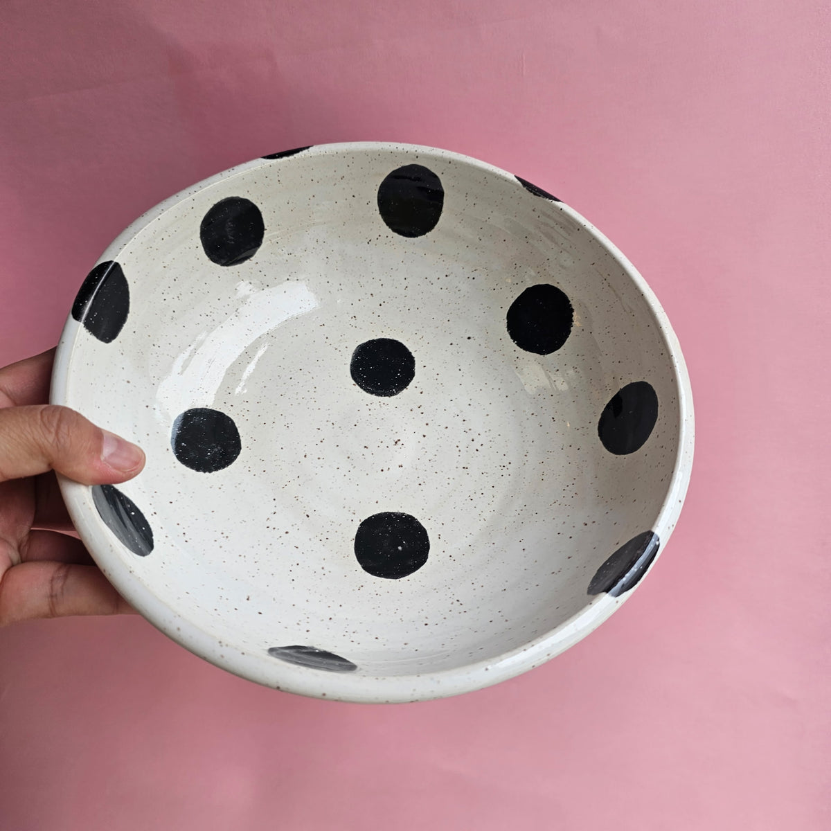 POLKADOT SPECKLED PLATE BOWL