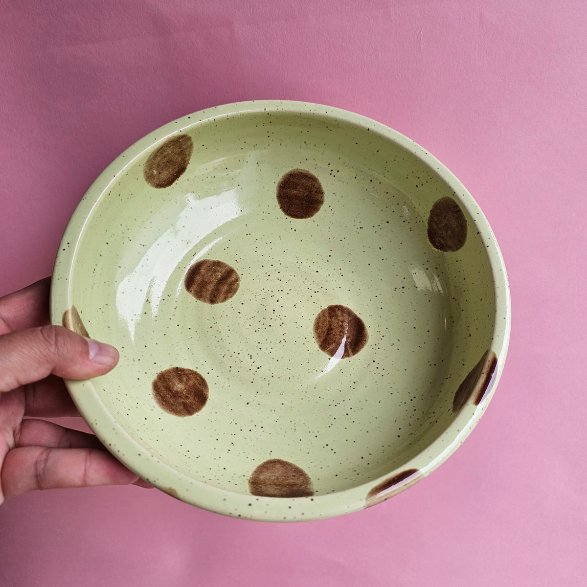 BANANA SUNDAE DOTS PLATE BOWL