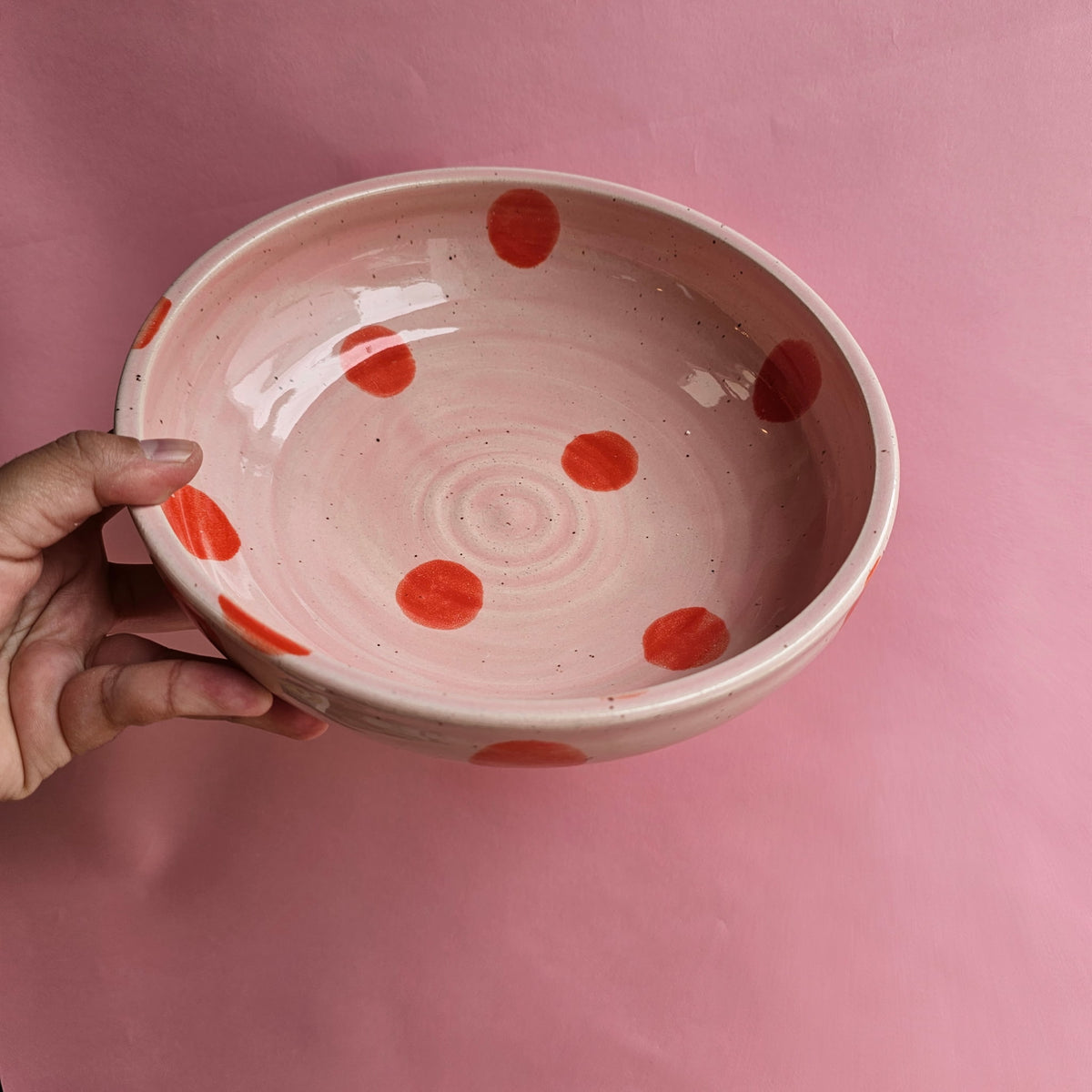 STRAWBERRY DOTS PLATE BOWL