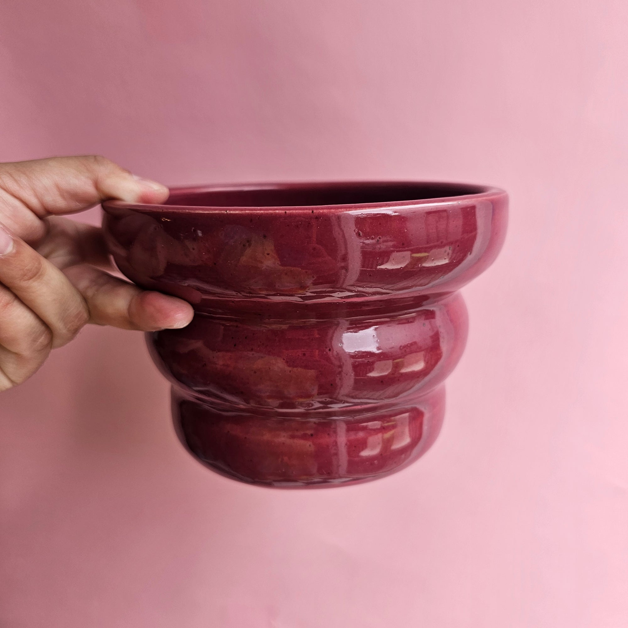 BURGUNDY CHUNKY VASE