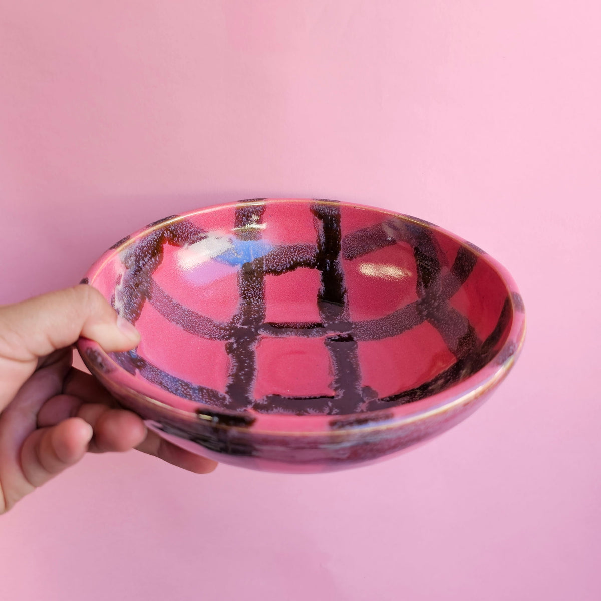 BEET SALAD PLAID PLATE BOWL