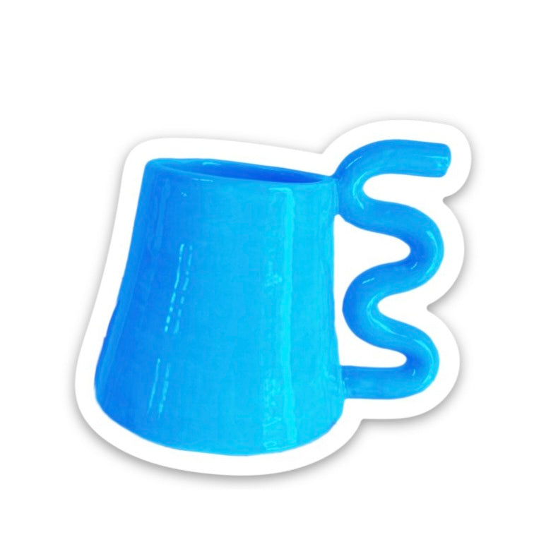 TROPICAL SQUIGGLE MUG STICKER SMALL