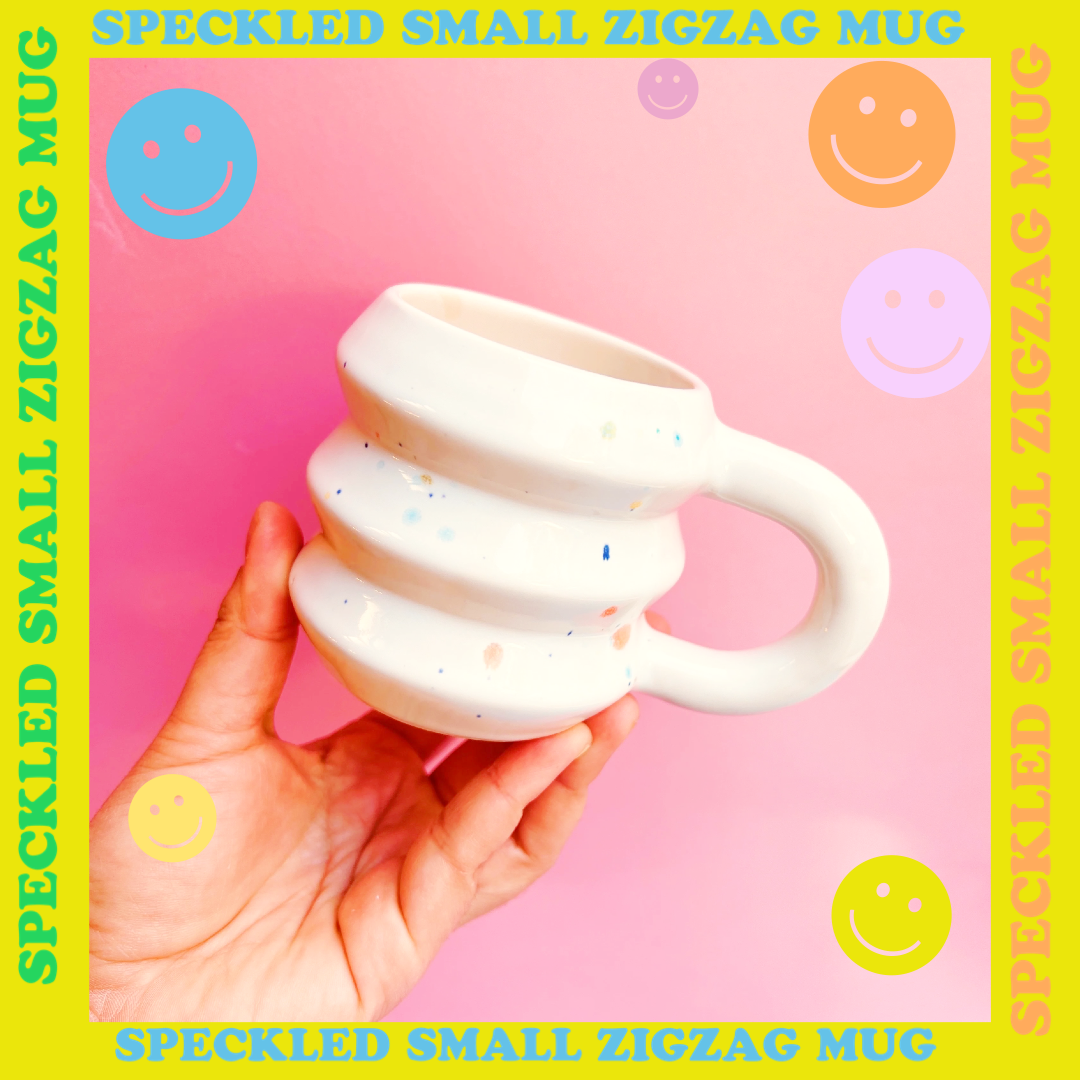 PREORDER CAKE SMALL ZIGZAG MUG • SPECKLED