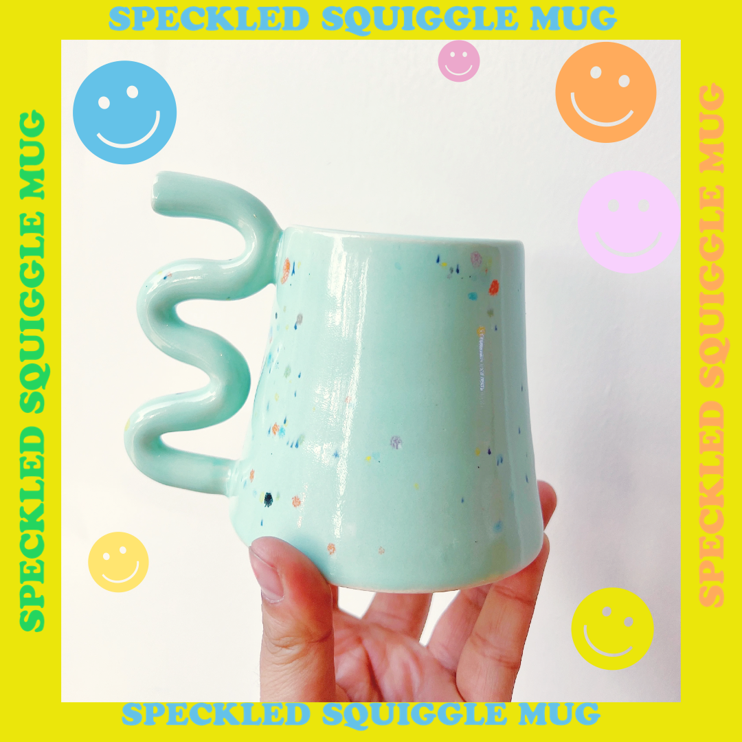 PREORDER CAKE SQUIGGLE MUG • SPECKLED